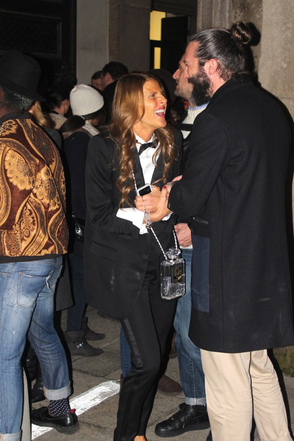 Anna dello Russo in Saint Laurent and Chanel 