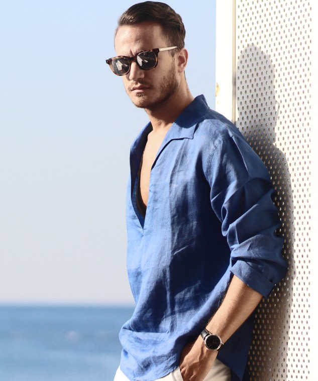 henri balit photography infashionity menswear platform mediterranean blue summer outfit men's look swiss fashion blog dior homme eyewear