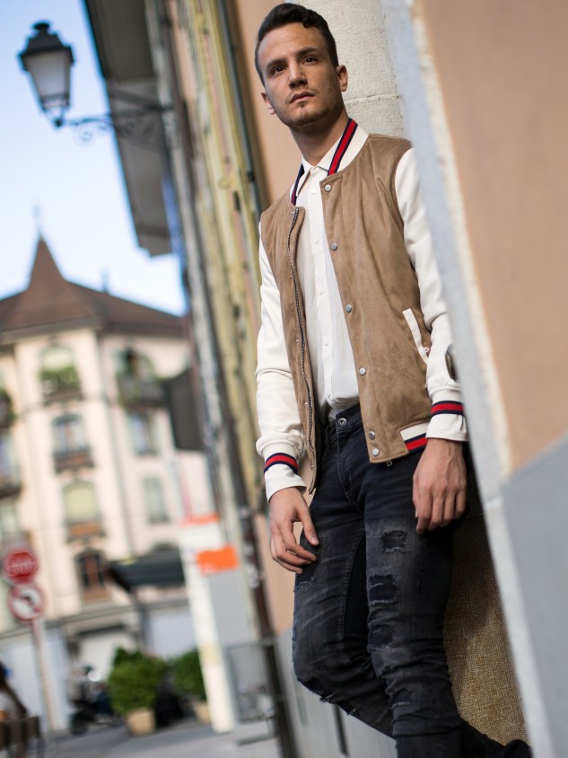 infashionity menswear fashion blog swiss henri balit photography styling varsity jacket geneva carouge