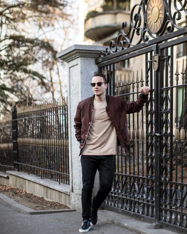 infashionity henri balit men's fashion blog swiss blogger burgundy bomber jacket hm holiday clubmaster rayban