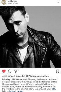 british gq hedi slimane instagram menswear