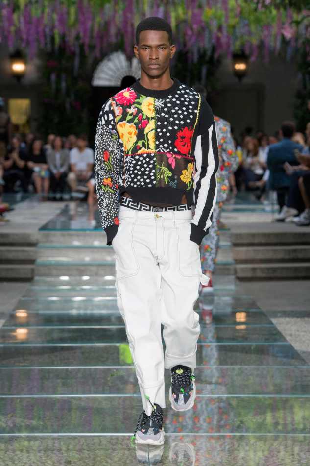versace ss 19 flower print sweater menswear milan fashion week
