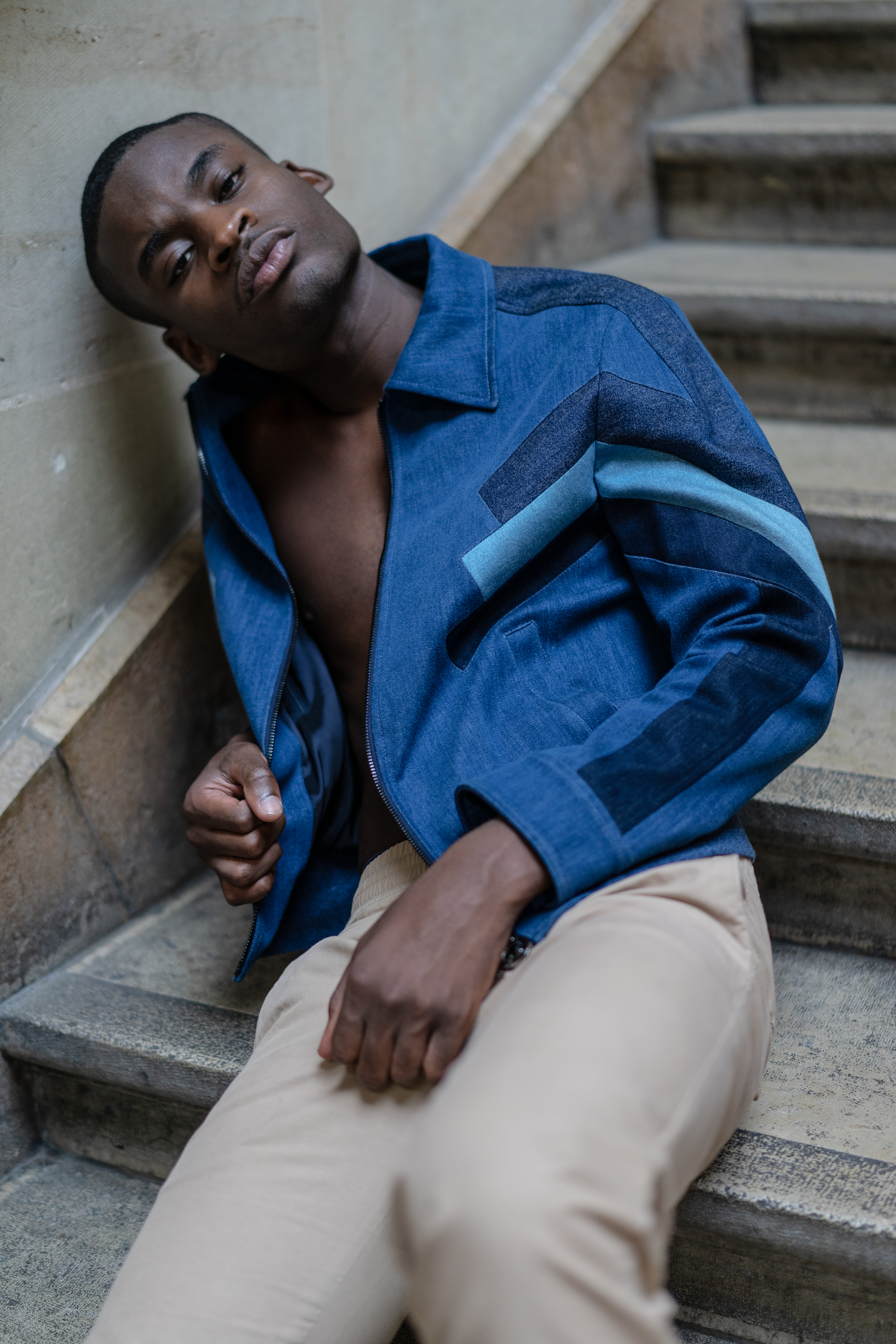 infashionity men's fashion magazie editorial black model neil barrett jacket palais rumine