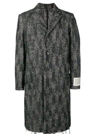 diesel chevron single breasted coat