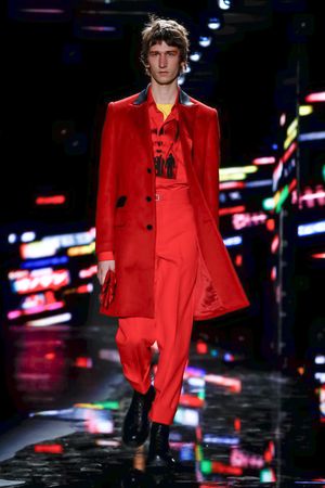neil barrett fw19 red coat