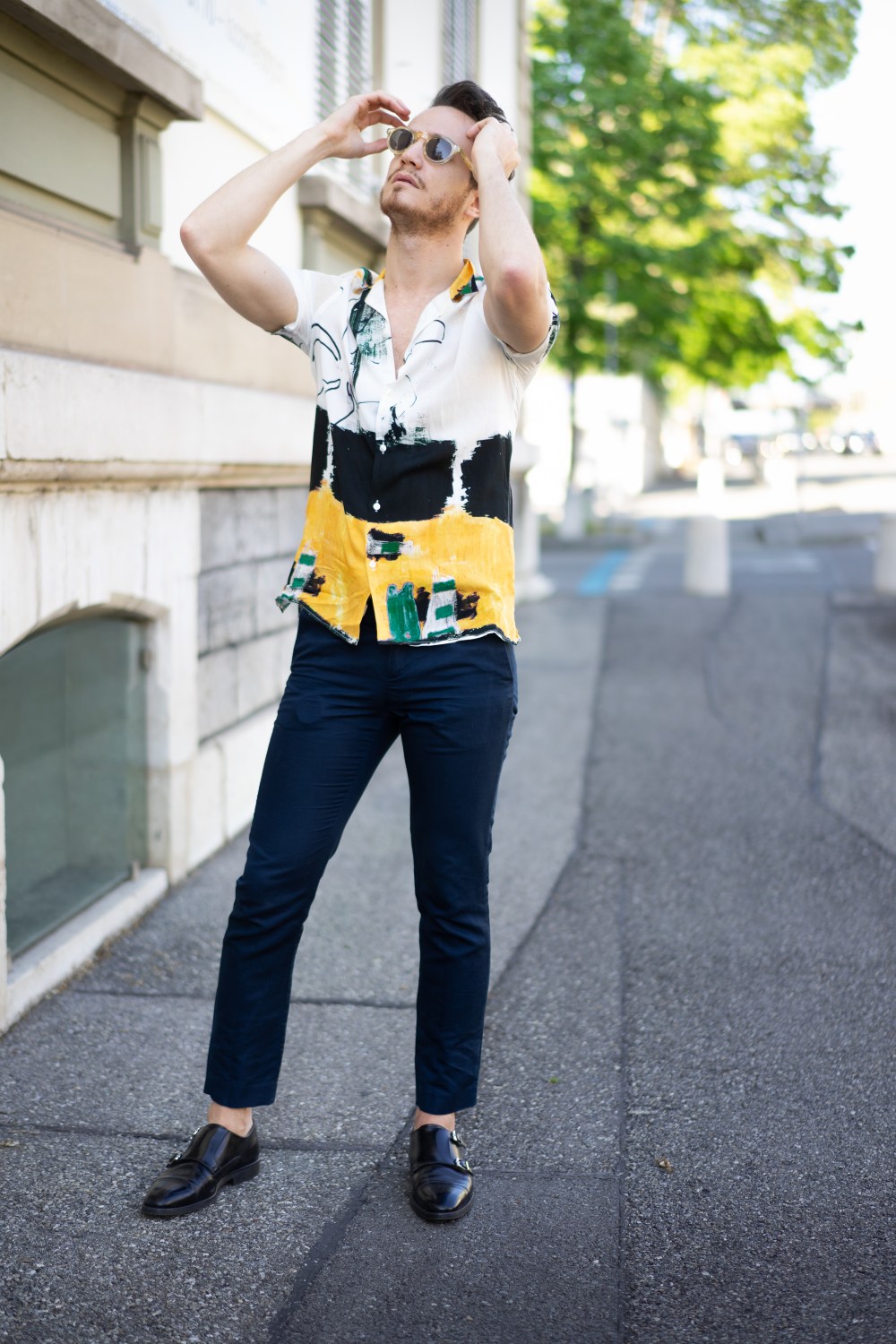 zara man abstract print short sleeeves shirt henri balit blogger